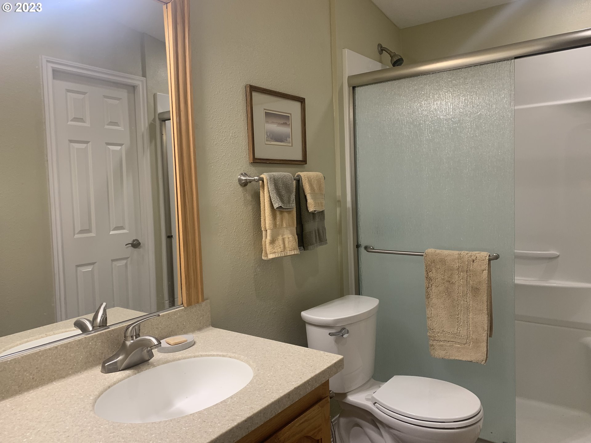 36934 Wheeler Road Pleasant Hill, OR 97455 - Photo 8 of 31 a bathroom with a sink toilet and a mirror