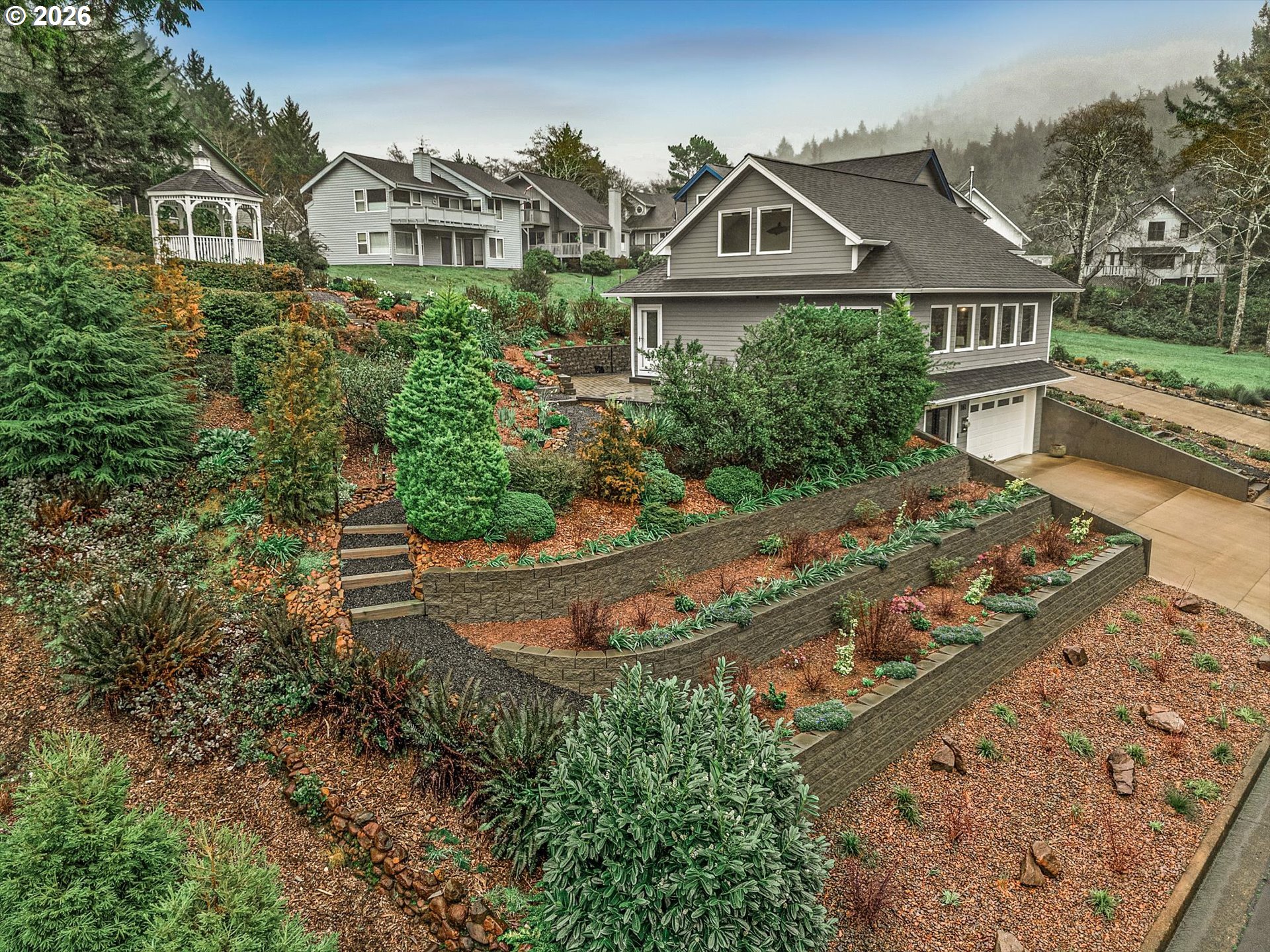 161 Combs Circle Yachats, OR 97498 - Photo 3 of 48 an aerial view of a house