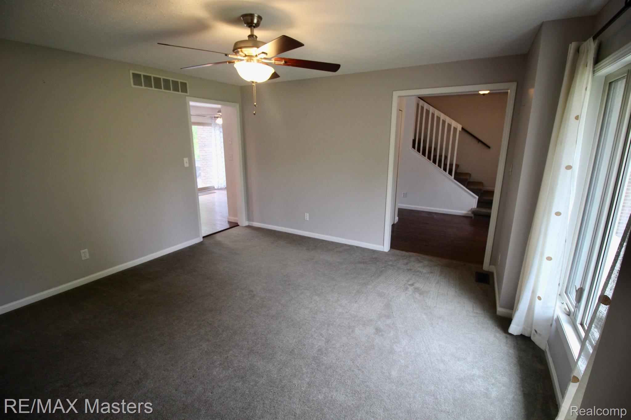 The living room sits just off the entryway.