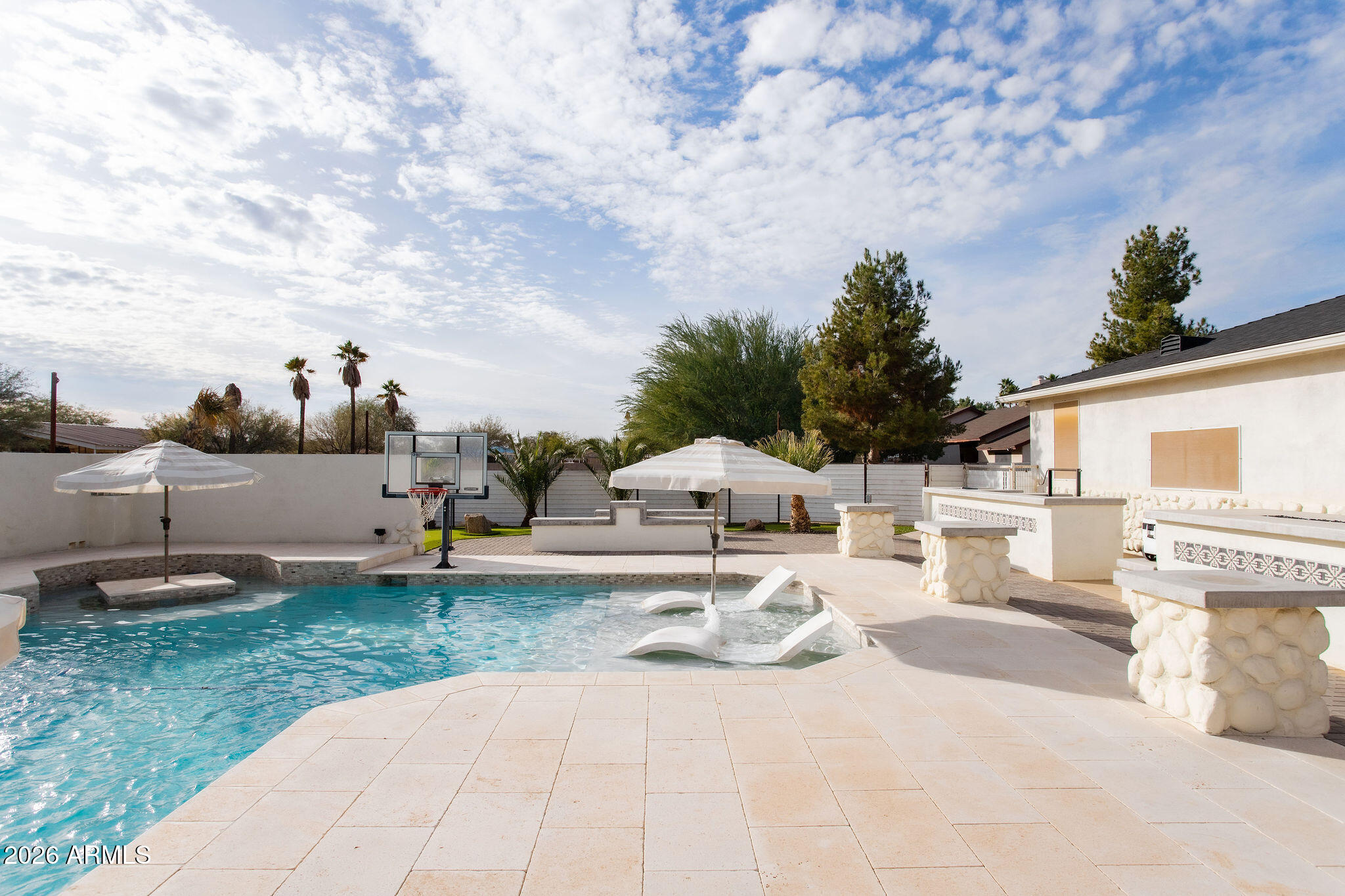 19049 East Cloud Road Queen Creek, AZ 85142 - Photo 63 of 75 a view of a backyard with sitting area