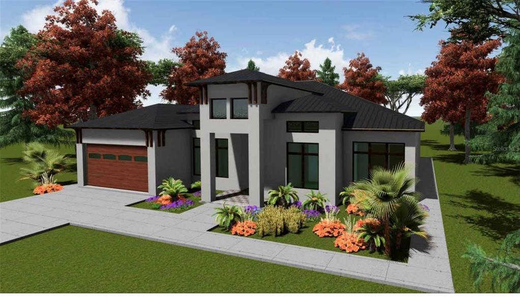 front view of a house with a yard