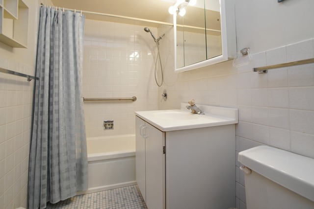 2222 South Goebbert Road, Unit 361 Arlington Heights, IL 60005 - Photo 6 of 10 a bathroom with a sink a toilet and shower