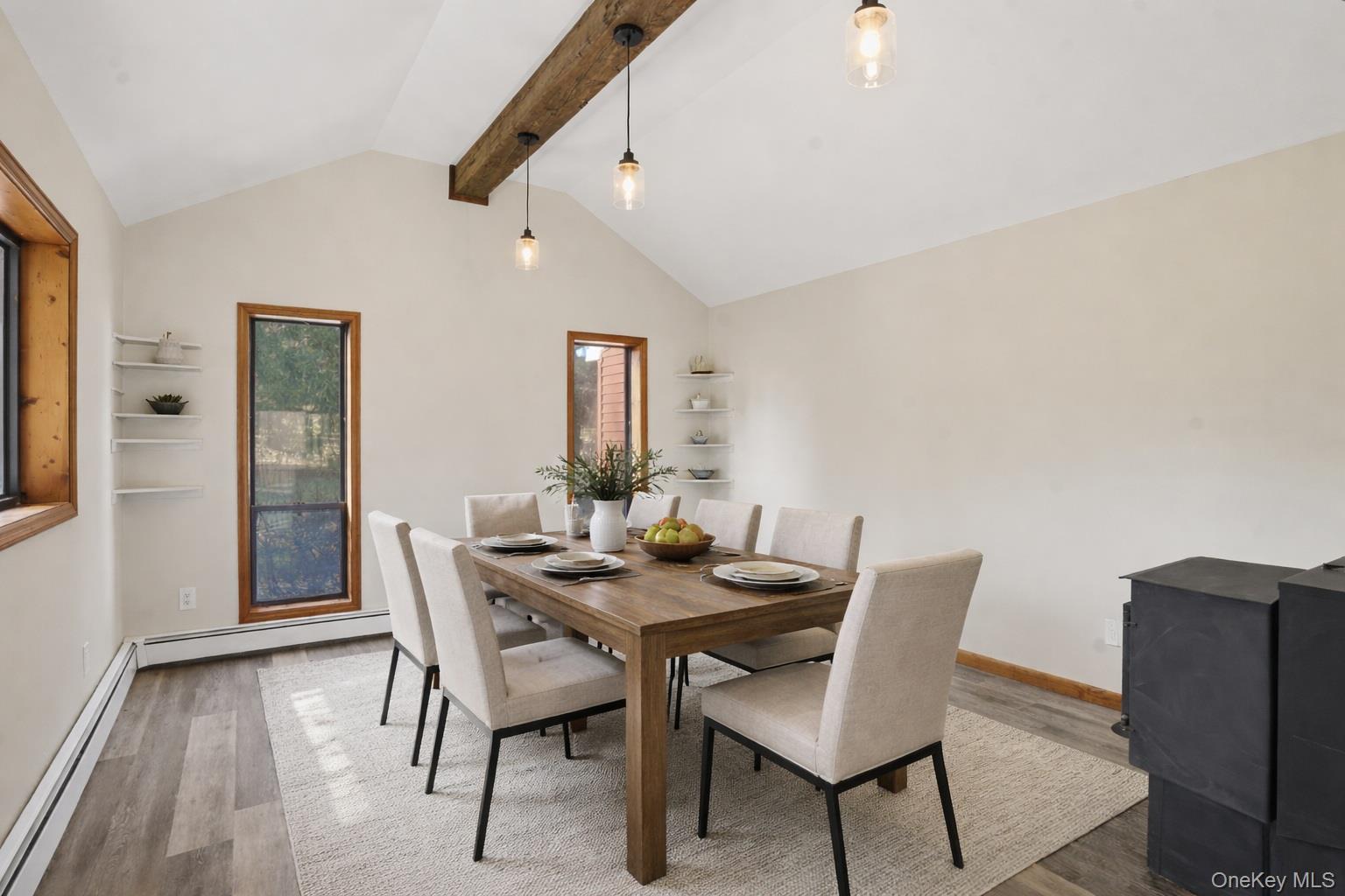 180 Hardenburgh Road Pine Bush, NY 12566 - Photo 13 of 45 Dining room with reclaimed wooden beam from an 1800's farm - virtually staged