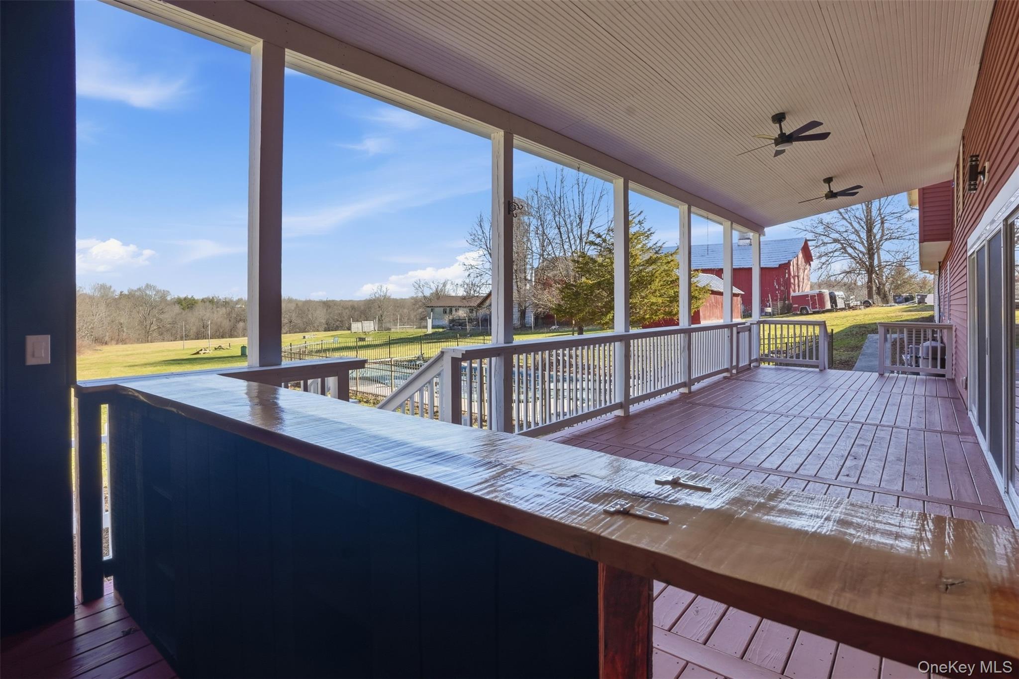 180 Hardenburgh Road Pine Bush, NY 12566 - Photo 36 of 45 Expansive covered deck with custom bar