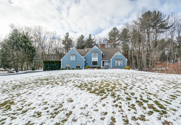 583 Sugar Road Bolton, MA 01740 - Photo 30 of 30 a view of wooden house with a snow in the background