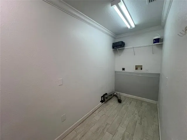 a room with a walk in closet