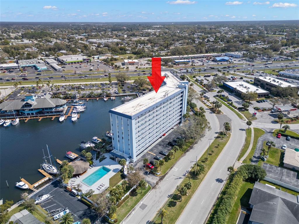 an aerial view of a city