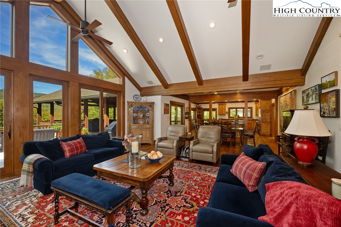 171 Balsam Road Linville, NC 28646 - Photo 7 of 49 a outdoor living space with furniture and a fireplace
