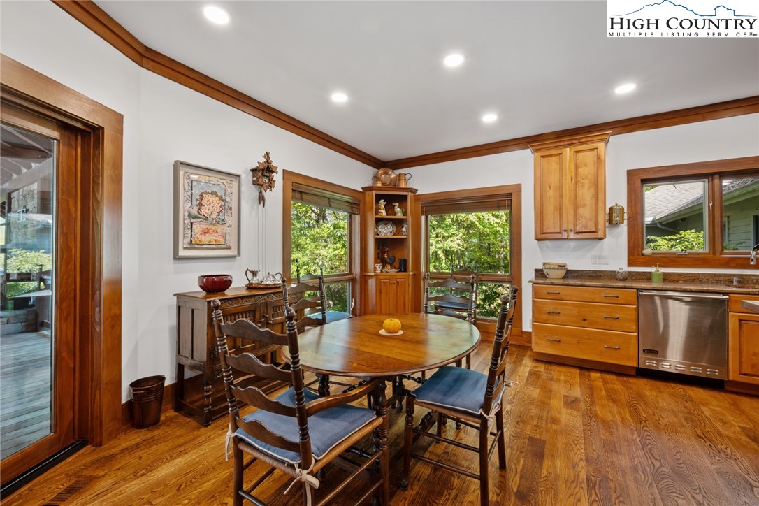 171 Balsam Road Linville, NC 28646 - Photo 9 of 49 a dining room with furniture and wooden floor