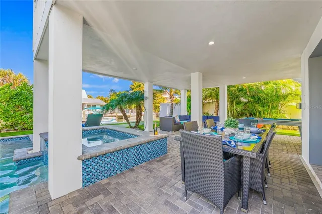 a swimming pool with yard