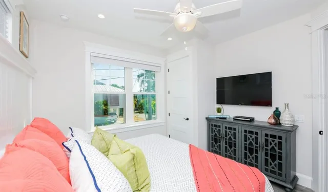 a bathroom with a bathtub and shower