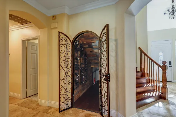 a view of an entryway with a door