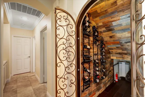 a close view of a sink and cabinets