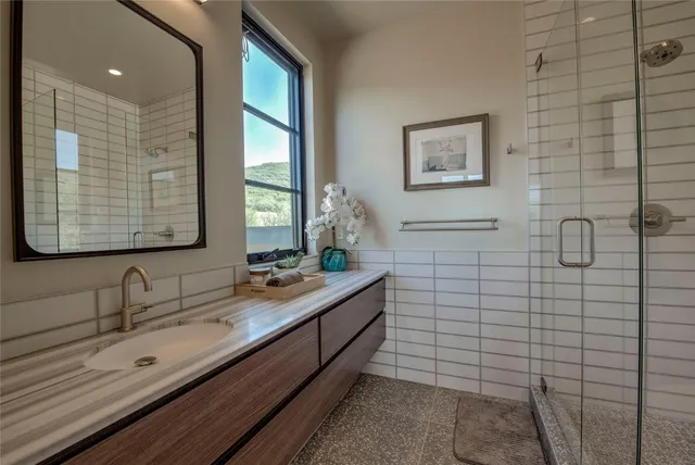 a bathroom with a shower