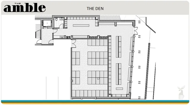 a view of a large building with a street