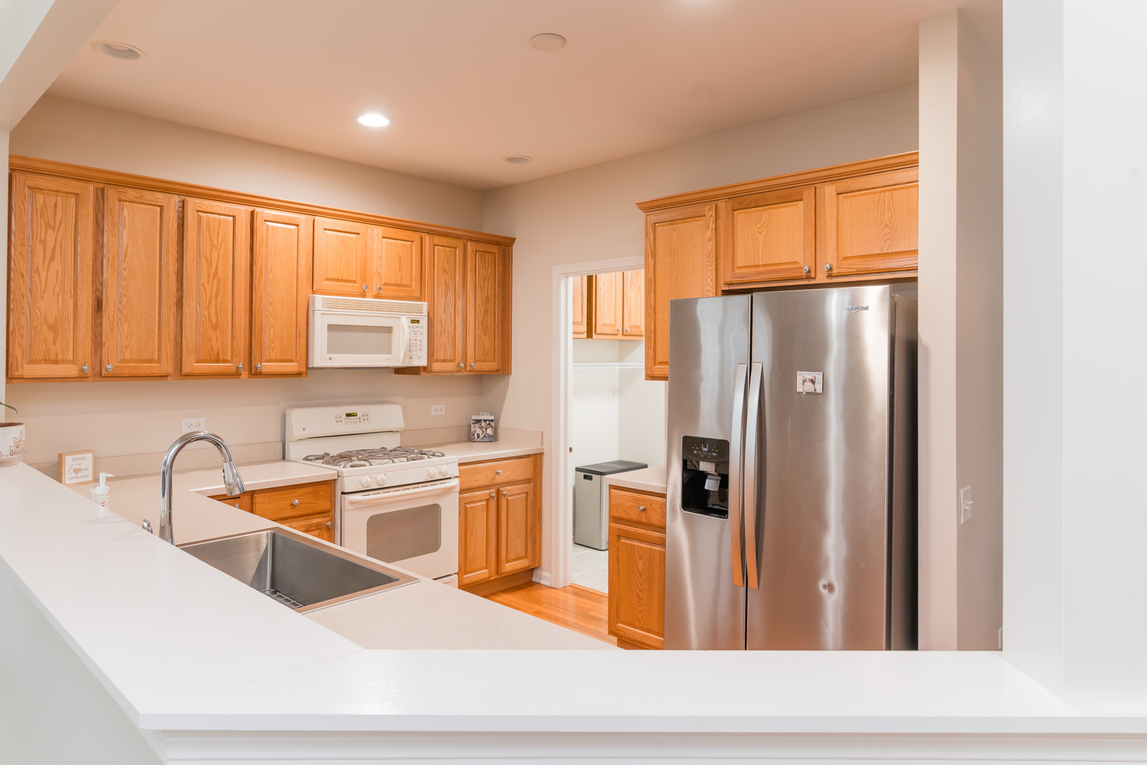 13822 Chestnut Lane Huntley, IL 60142 - Photo 8 of 43 a kitchen with stainless steel appliances granite countertop a refrigerator and a sink