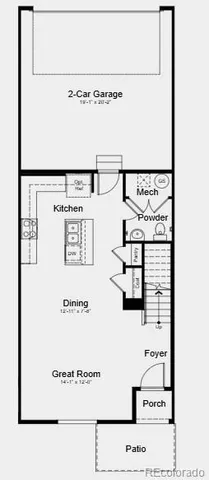 a view of a hallway with paintings on the wall