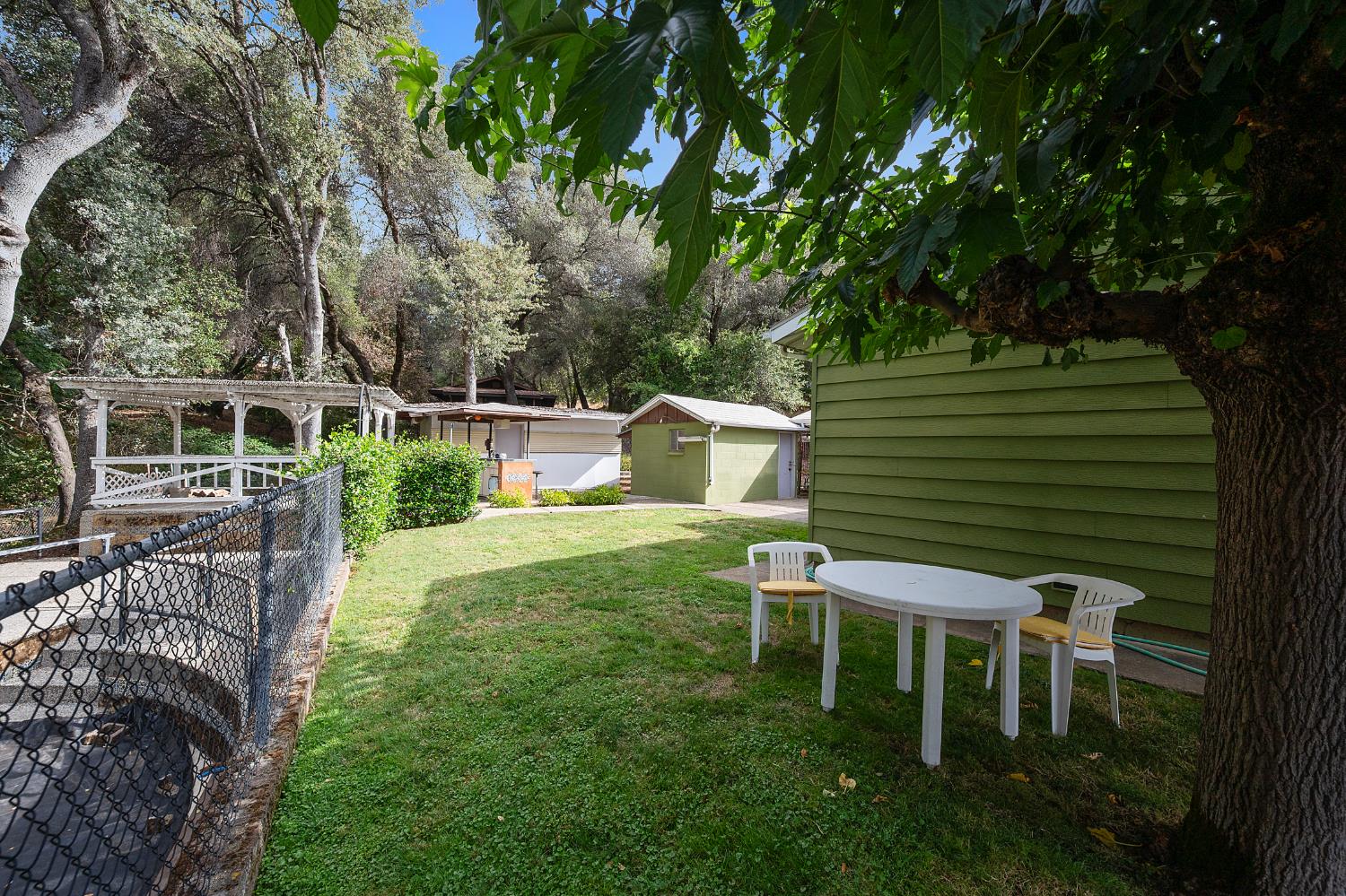 7349 Green Valley Road Placerville, CA 95667 - Photo 31 of 41 Side yard with huge shade tree, pool is on the left. (covered now)
