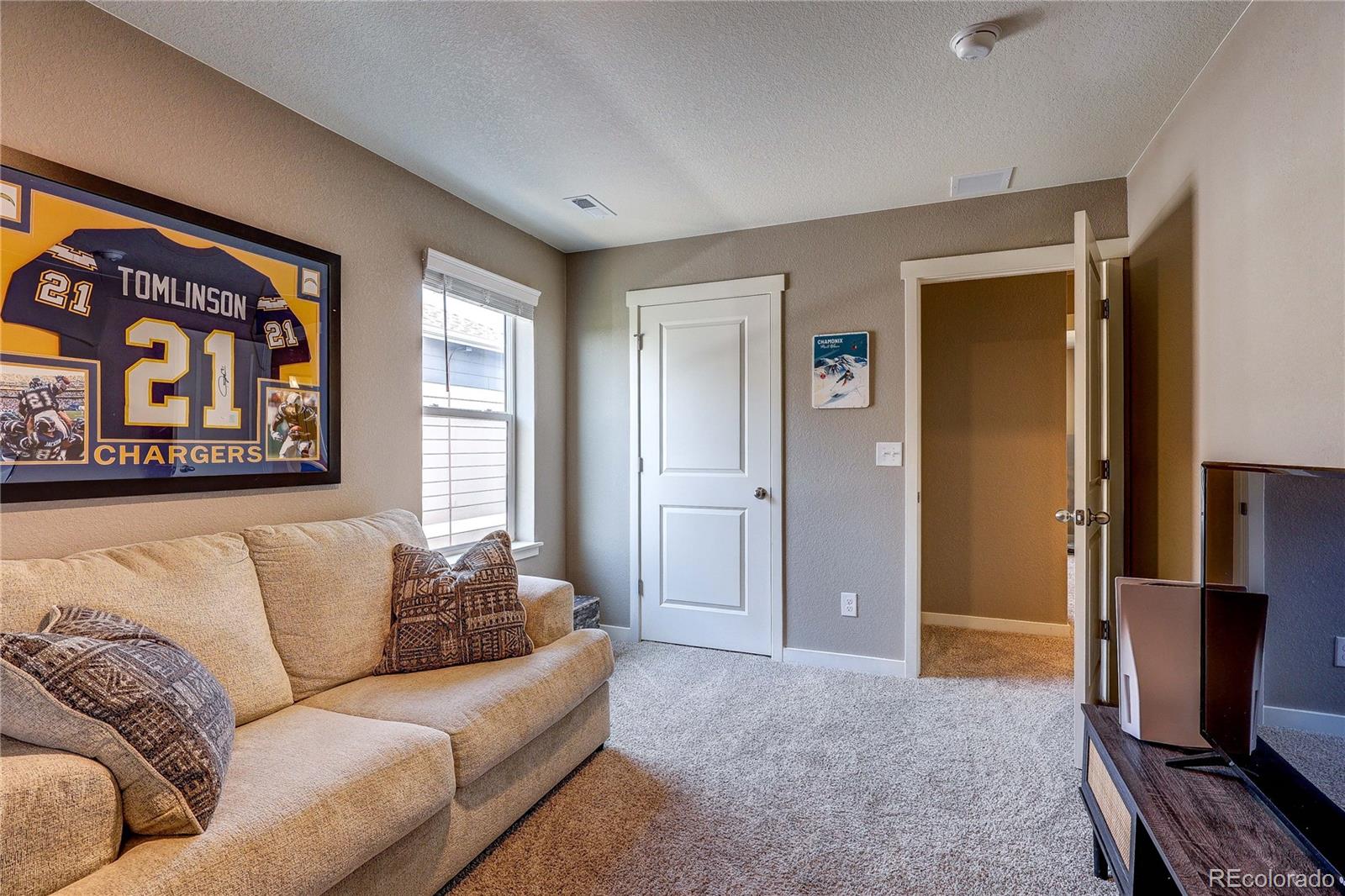 1335 Copeland Falls Road Severance, CO 80550 - Photo 29 of 48 a living room with furniture and a flat screen tv