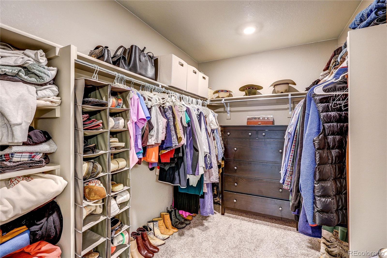 1335 Copeland Falls Road Severance, CO 80550 - Photo 37 of 48 a view of walk in closet with clothes and shoes