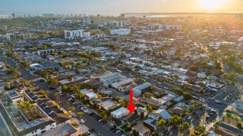 an aerial view of multiple house