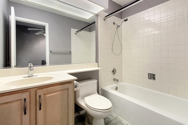 800 Oregon Trail Roselle, IL 60172 - Photo 10 of 16 a bathroom with a granite countertop sink toilet and shower