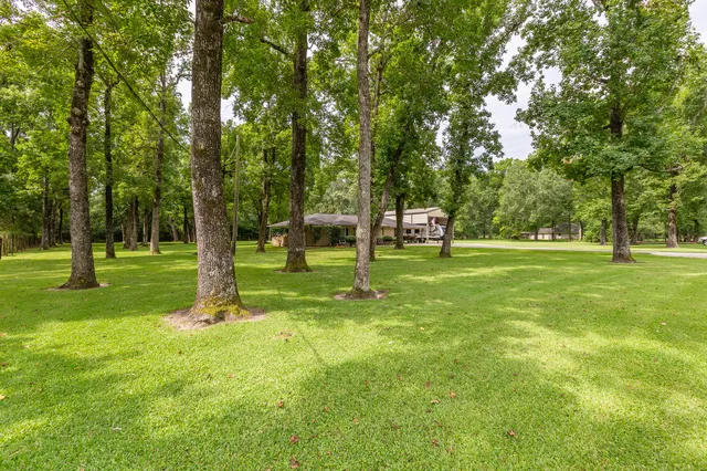 a view of a chair and table in backyard of the house