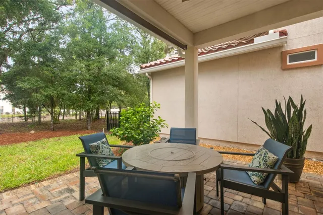 an outdoor view with a car parked