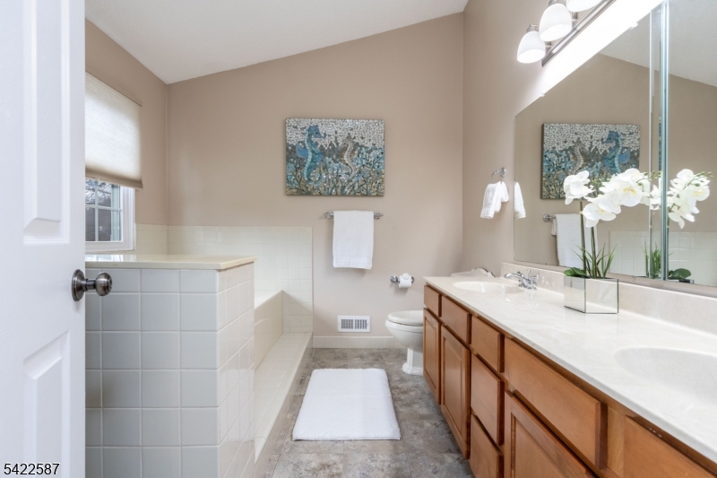 504 Reading Circle Bridgewater, NJ 08807 - Photo 22 of 35 a spacious bathroom with a double vanity sink and a mirror