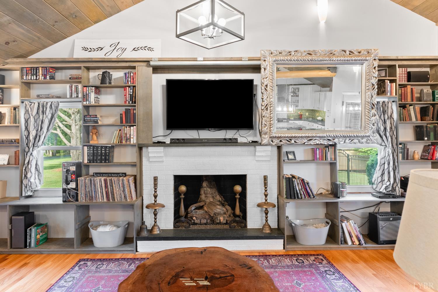224 Sunset Drive Amherst, VA 24521 - Photo 8 of 34 a living room with fireplace furniture and a flat screen tv