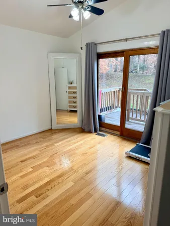 a view of a wooden deck