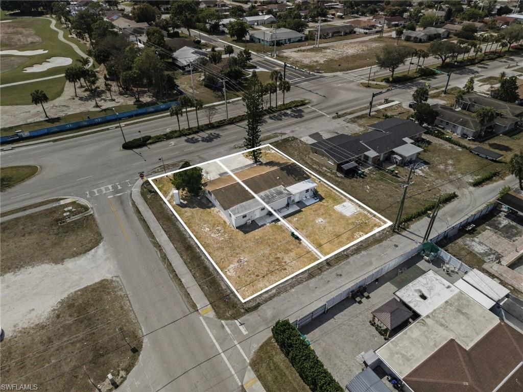 Aerial view of residential area