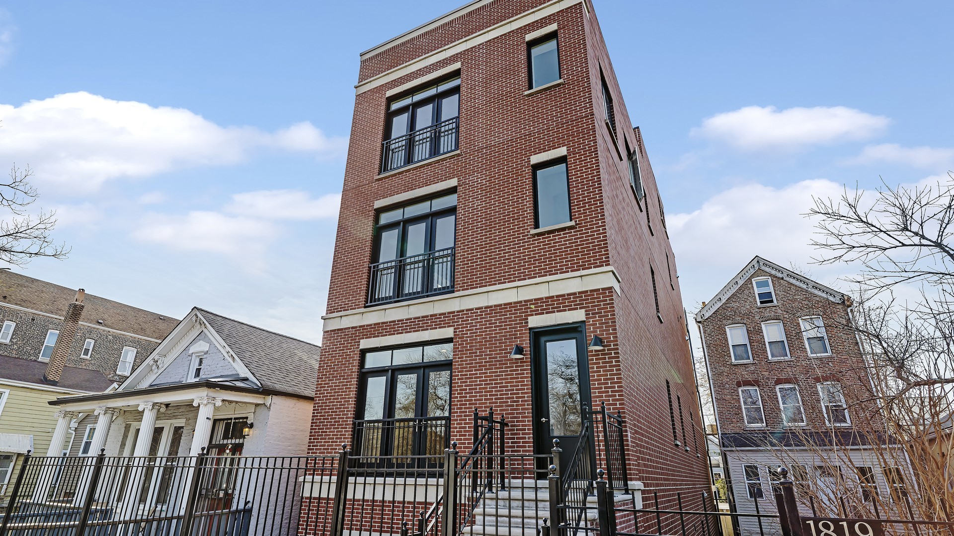 a front view of a building