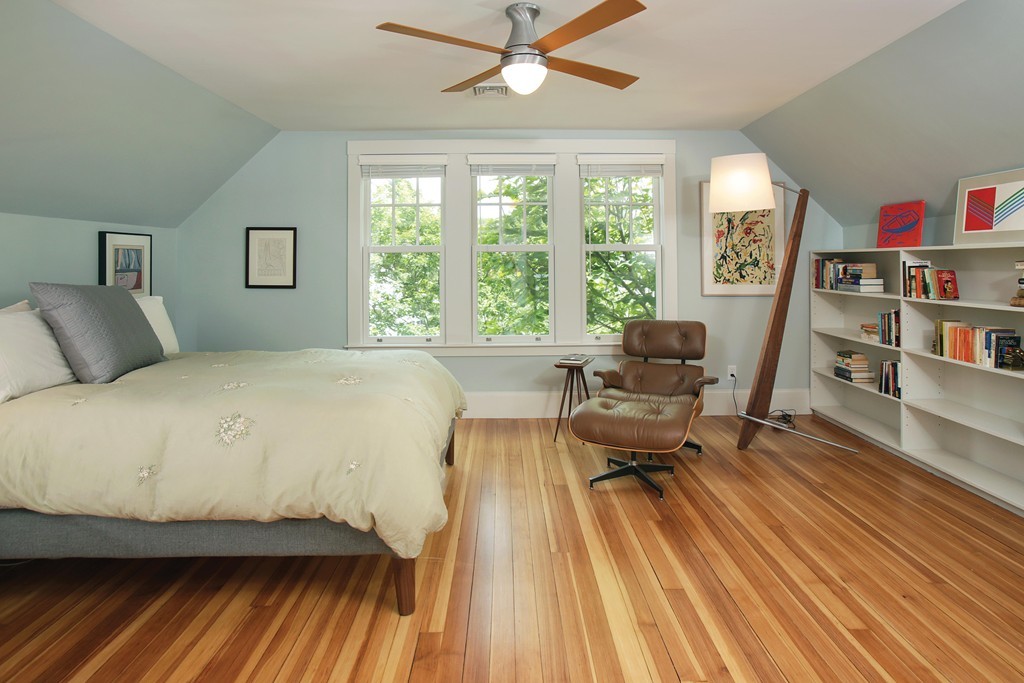 21 Salisbury Road Brookline, MA 02445 - Photo 8 of 12 a bedroom with a bed and wooden floor