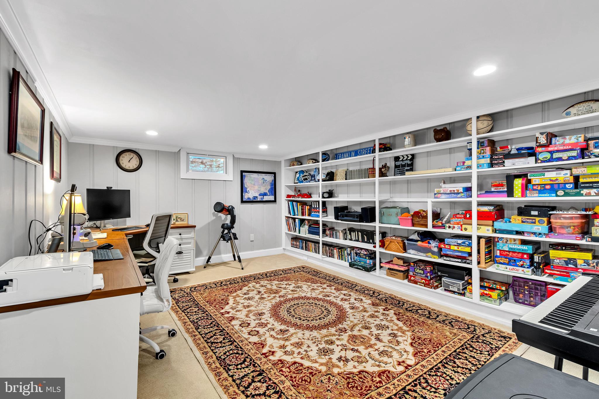 1812 Greenberry Road Baltimore, MD 21209 - Photo 33 of 43 Downstairs office space with built in shelving.