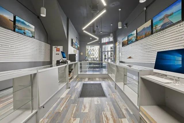 an aerial view of city