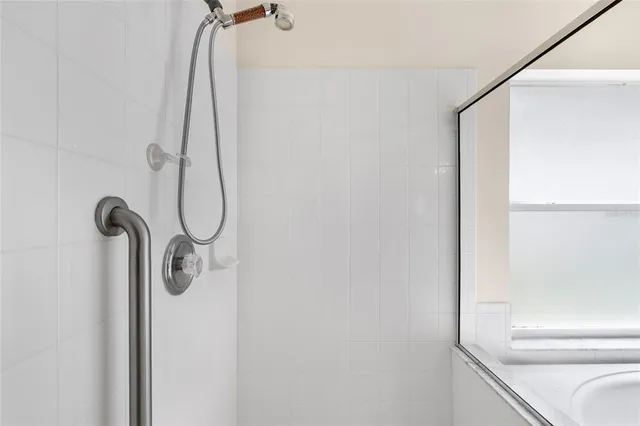 a bathroom with a shower