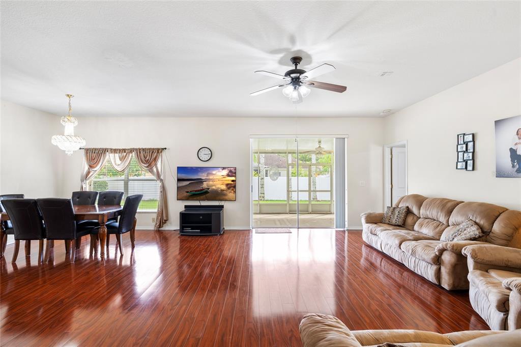 2763 Valencia Grove Drive Valrico, FL 33596 - Photo 10 of 38 a living room with furniture fireplace and a wooden floor