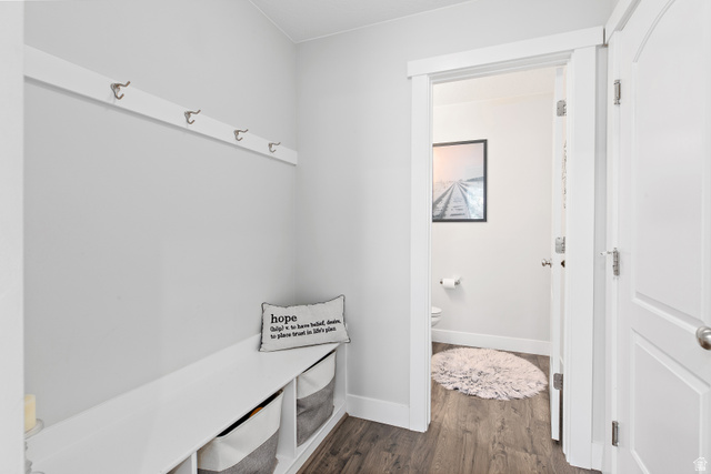 2343 Wysteria Drive Mapleton, UT 84664 - Photo 15 of 30 Mudroom with dark wood-style floors and baseboards
