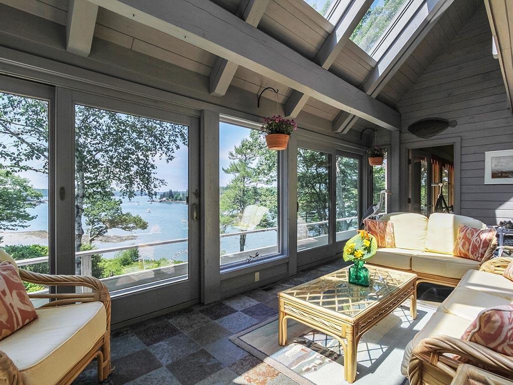 383 Harrington Road Pemaquid, ME 04558 - Photo 12 of 35 Glass-enclosed sunroom with...