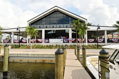 a front view of retail shop with outdoor seating