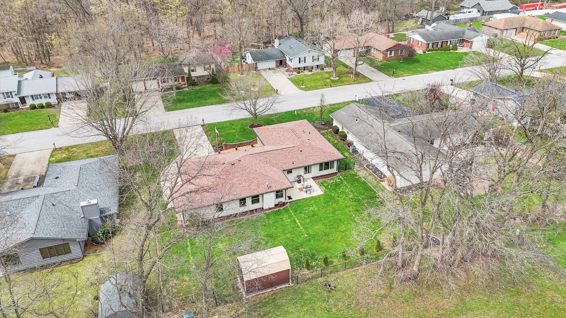 3629 Tuttle Street Danville, IL 61832 - Photo 40 of 47 an aerial view of a house with a yard