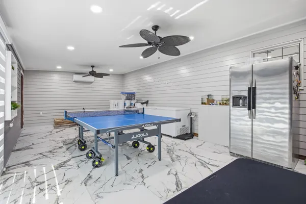 a workspace with furniture