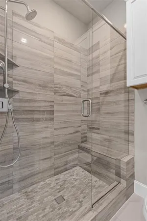 a bathroom with a shower