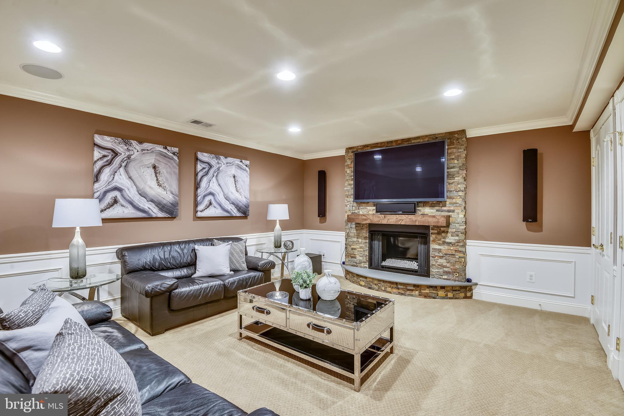 1704 Raleigh Hill Road Vienna, VA 22182 - Photo 29 of 42 Theater Room with gas fireplace & surround sound