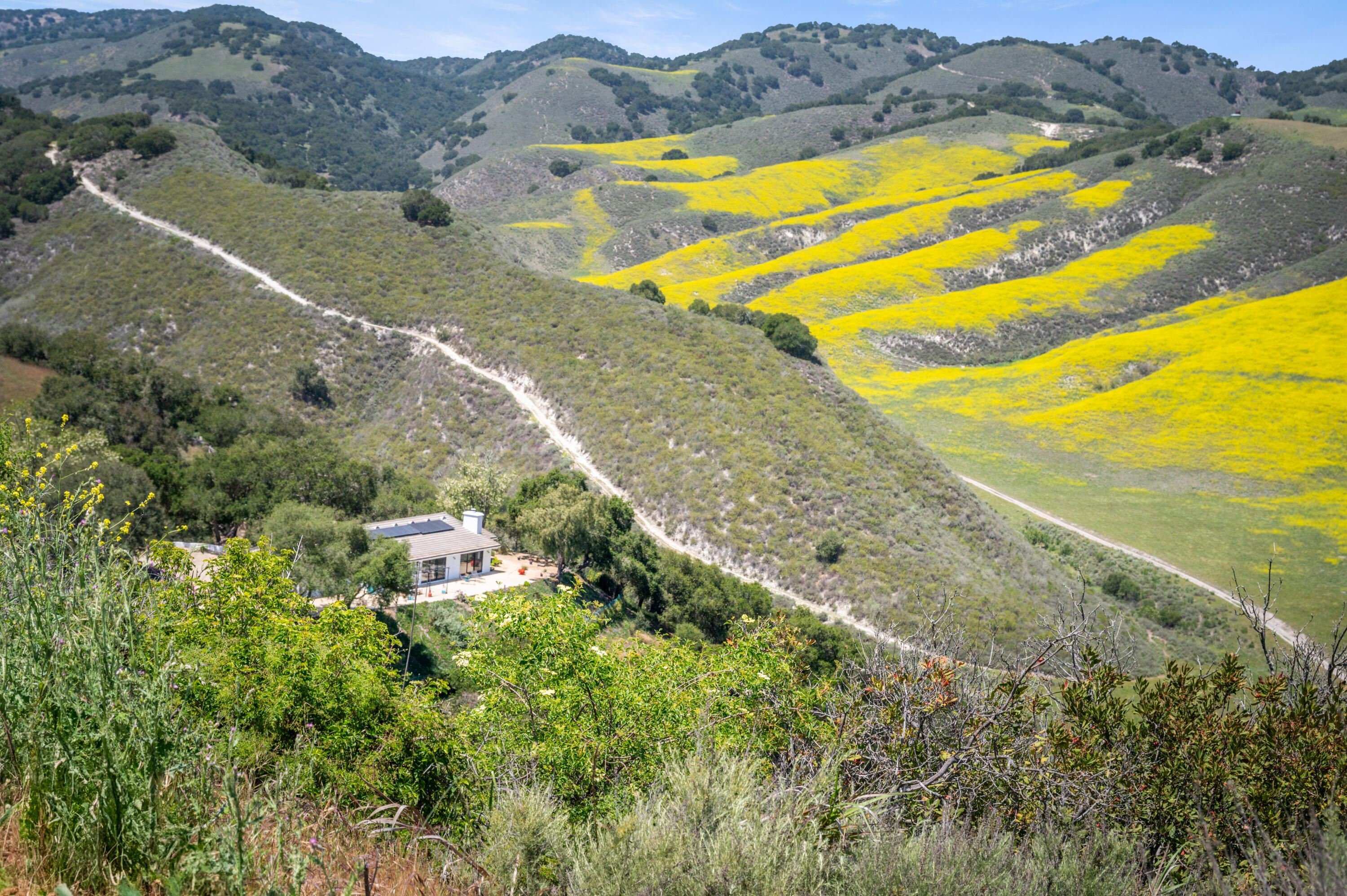 a view of an ocean and a mountain