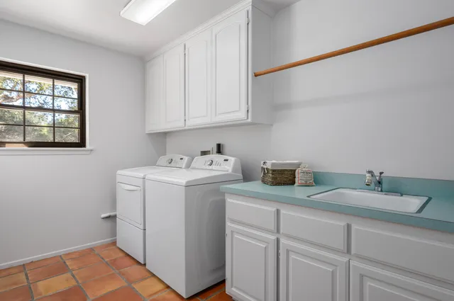 a view of a swimming pool with an outdoor space