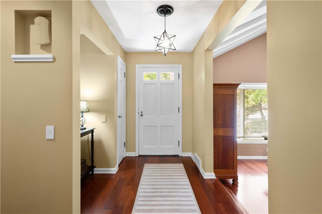 1580 Williamsburg Road Pittsburgh, PA 15243 - Photo 4 of 41 a view of a hallway view with wooden floor and staircase
