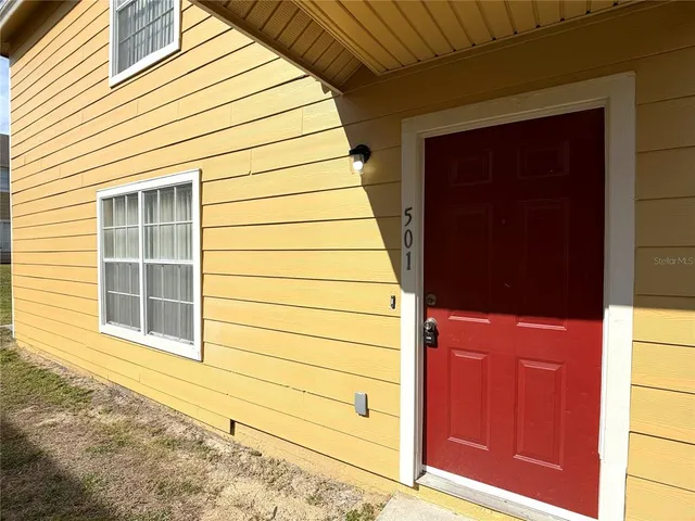 a view of a door of the house