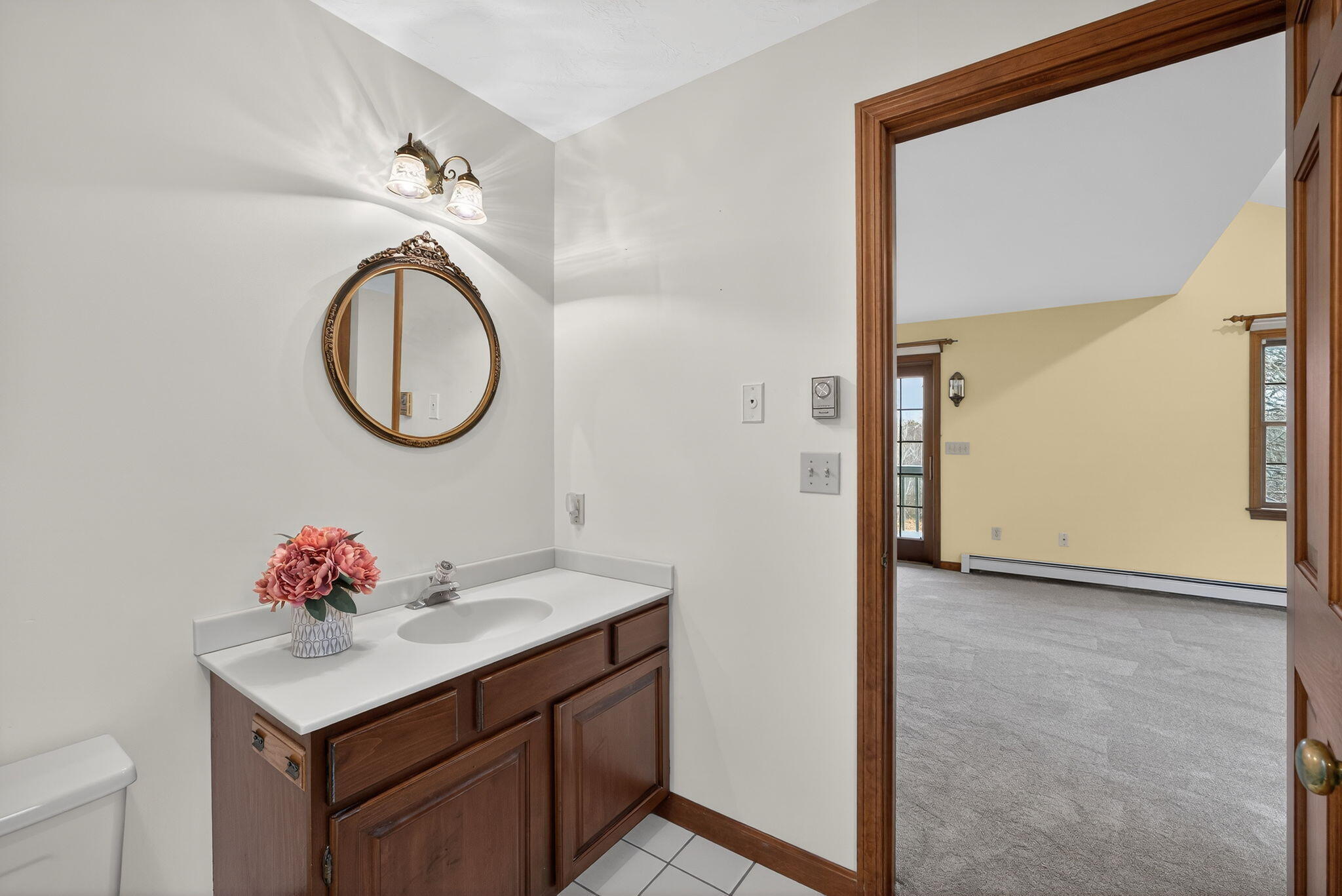 4 Earl Road East Sandwich, MA 02537 - Photo 37 of 63 a bathroom with a sink vanity and a mirror